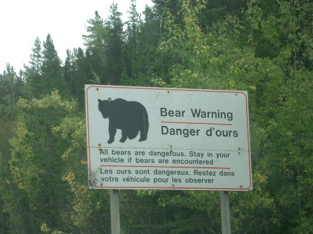 Canada Bear Warning